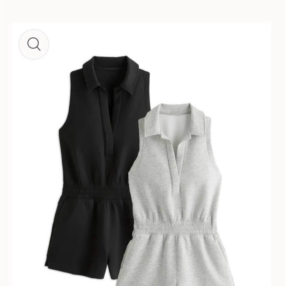 Black and Gray Sleeveless Rompers